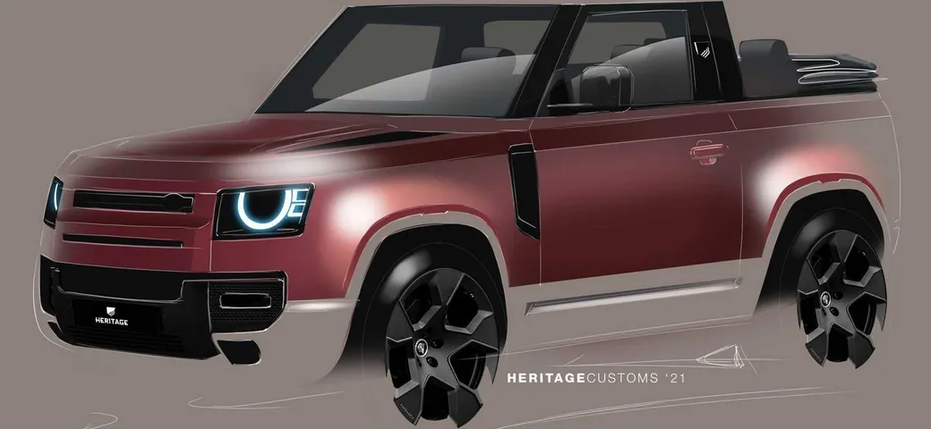 Land Rover Defender: i rendering della variante cabriolet