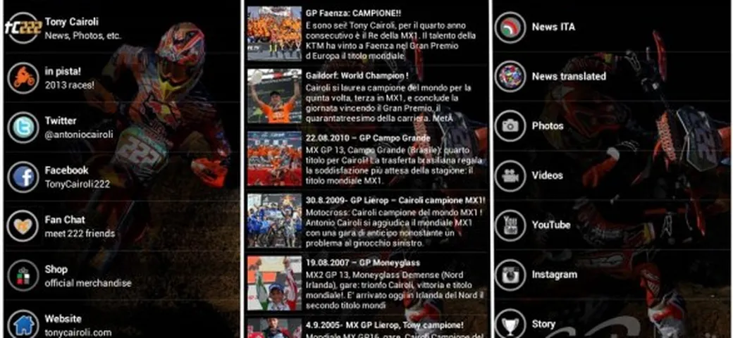 Rubrica App per Motociclisti: ecco TC222, l'app ufficiale di Tony Cairoli
