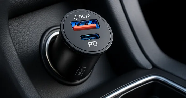 Caricabatterie auto INIU 60W: potenza e doppia porta a meno di 6 euro