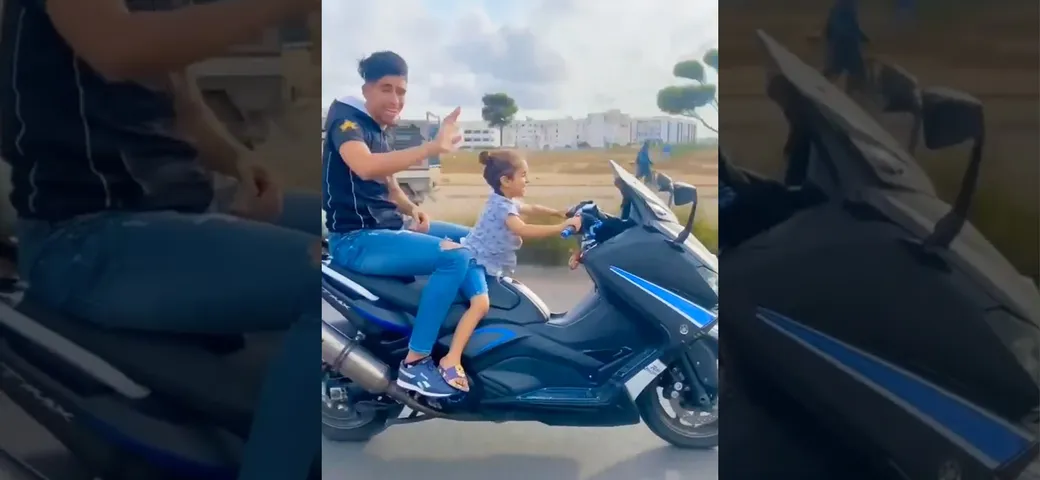 Un bambino alla guida di uno scooterone: il video shock