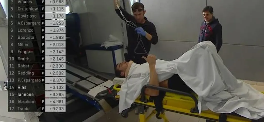 MotoGP: compressione di due vertebre per Alex Rins