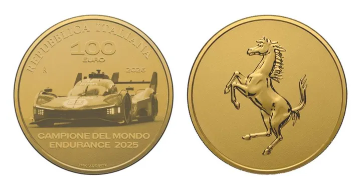 Ferrari 499P, creata la moneta d'oro per celebrare il titolo 2025