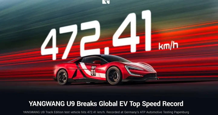 Yangwang U9 Track Edition straccia i record di velocità: 472 km/h
