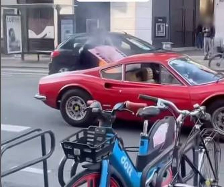 Dino 246 GT a fuoco a Parigi: dolore per chi ama la Ferrari | Video