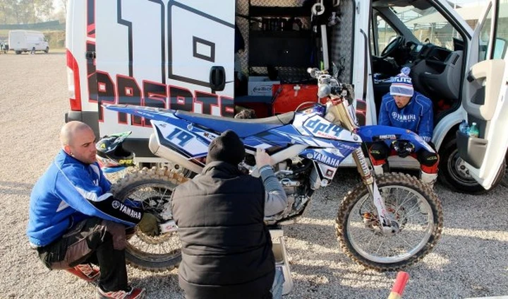 David Philippaerts prova a Mantova la Yamaha YZ450F 2014