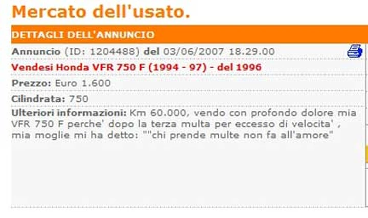 Chi prende le multe non fa l'amore!