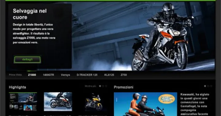 Nuovo look per il sito Kawasaki.it