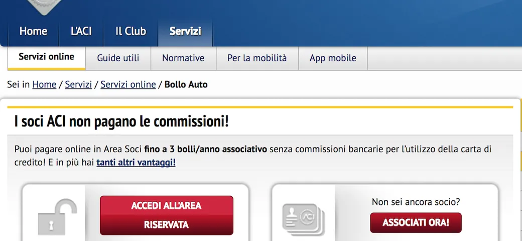 Bollo auto più caro con carta di credito: 3 milioni di multa all'Aci