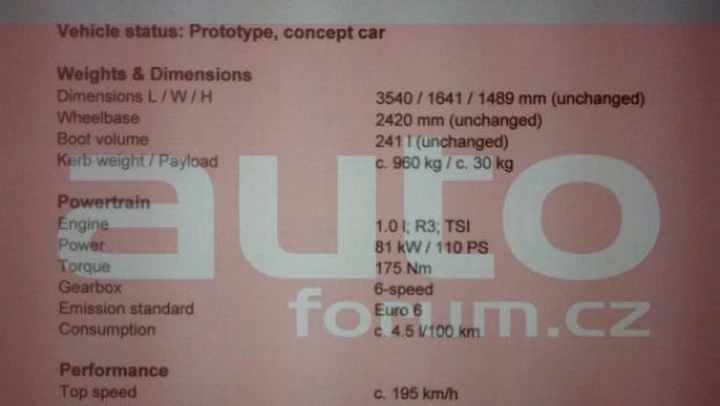 Volkswagen GT up!: sarà equipaggiata con il 1.0 TSI da 110 CV?