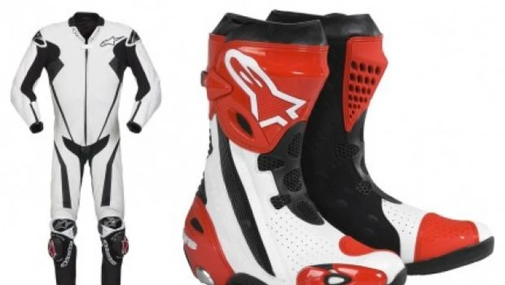 Tuta in pelle Racing Replica e stivali Supertech R Alpinestars
