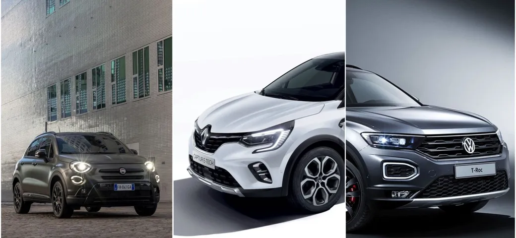 Fiat 500X, Renault Captur e Volkswagen T-Roc: piccole SUV a confronto