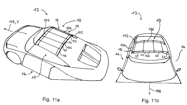 Tetto pieghevole di Mercedes, apertura senza montante per accesso totale