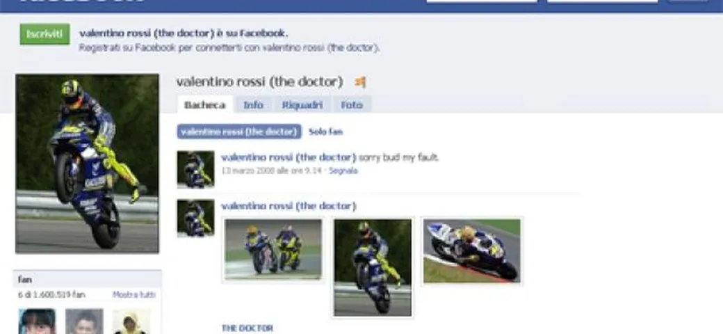 Valentino Rossi spopola (anche) su Facebook