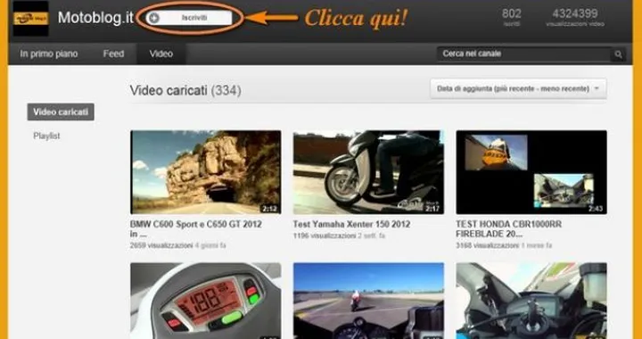 Motoblog.it su Youtube: il canale supera con oltre 4,3 milioni di visualizzazioni