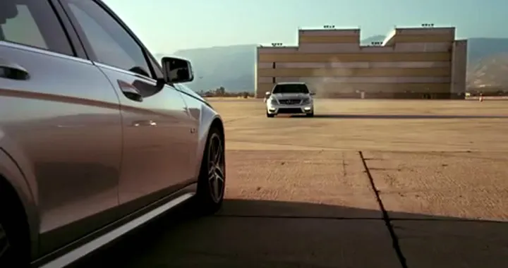 Mercedes C63 AMG drifting