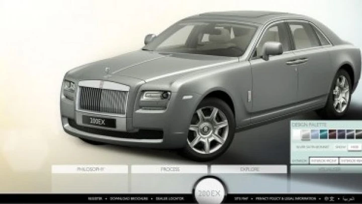 Rolls-Royce: on-line il configuratore della 200EX Concept