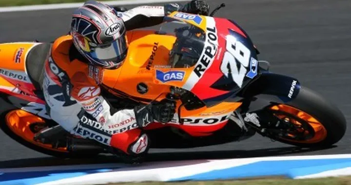 MotoGP: pole a Pedrosa, brutta caduta per Rossi