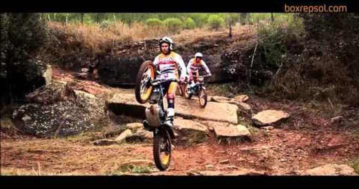 Marc Márquez y Dani Pedrosa, trialeros por un día con Toni Bou y Fujinami