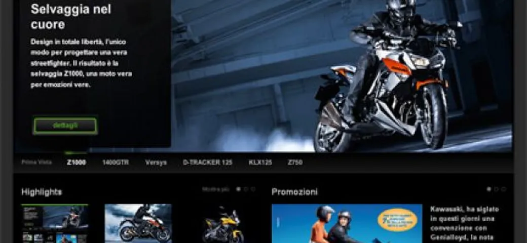 Nuovo look per il sito Kawasaki.it