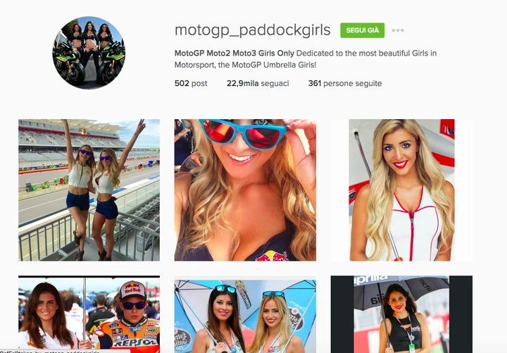 Gli account Instagram da seguire: @motogp_paddockgirls