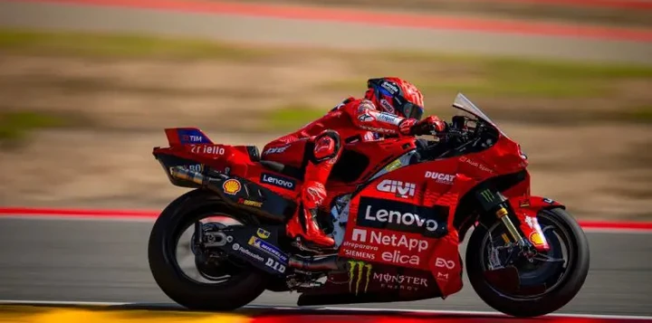 Marc Marquez warm up di Aragon