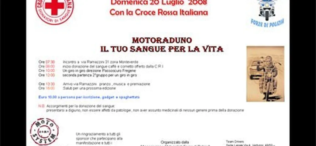 Motoraduno: il tuo sangue per la vita