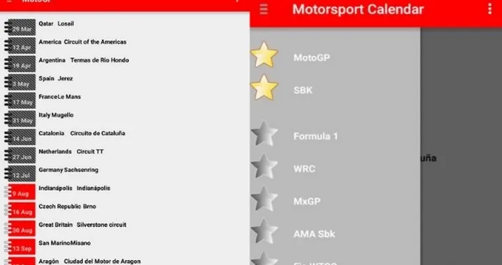 Rubrica App per Motociclisti: Calendario Motorsport Android