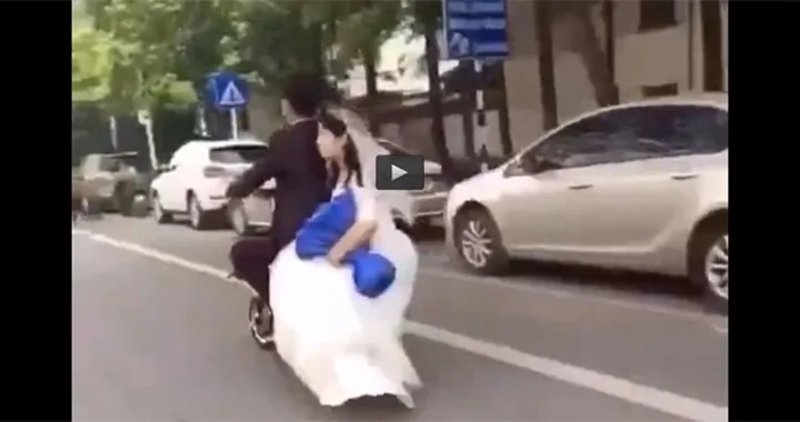 Epic Fail: perde la neo-sposa per la strada...