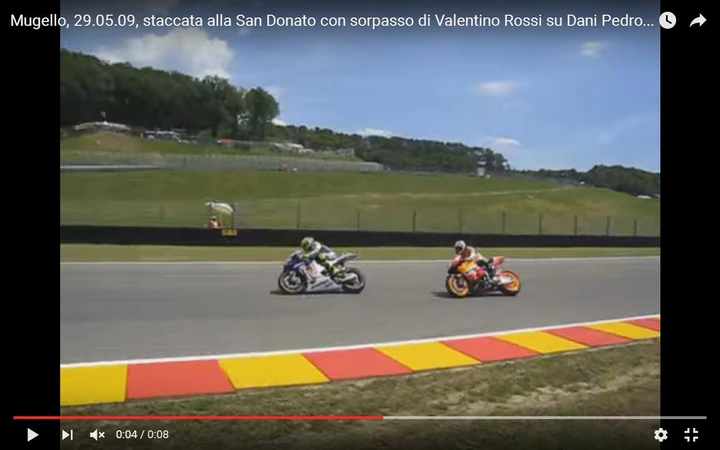 Sorpassi epici: Valentino Rossi su Dani Pedrosa al Mugello 2009 [Video]