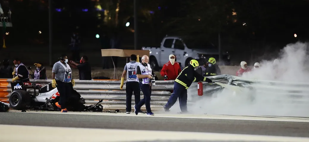 GP del Bahrain: l'incidente della Haas di Grosjean
