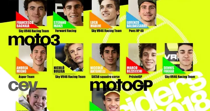 VR46 Riders Academy, 2018 tra MotoGP, Moto2, Moto3 e CEV