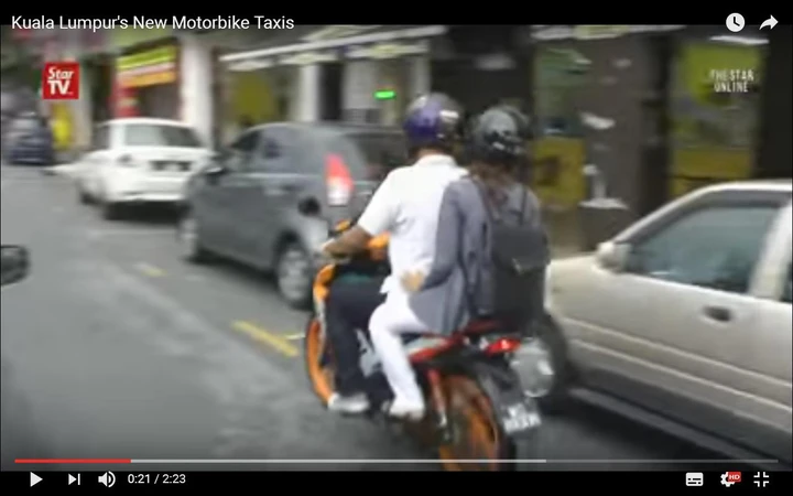 Moto taxi in Malesia con Dego Ride