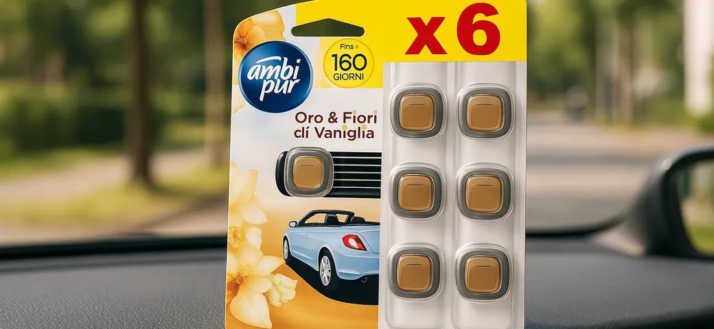 Profumo di orchidea in auto con Ambi Pur a prezzo speciale su Amazon