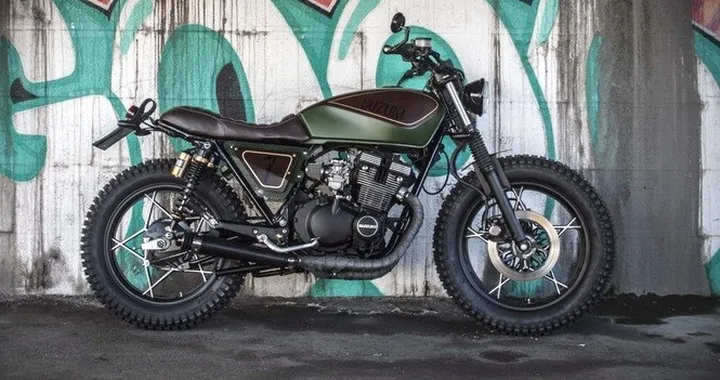 Suzuki GSX400F 'Tracker Wood' by Shaka Garage Bari