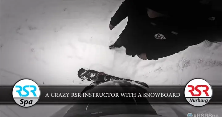 Nissan GT-R: sulla neve di Spa Francorchamps con lo snowboard