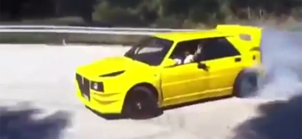 Loris Capirossi in drifting su Delta Integrale