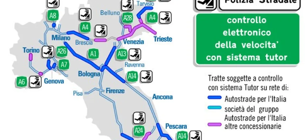 Tutor autostrade: come funziona e la mappa aggiornata