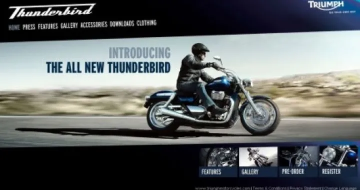 Triumph dedica un sito alla nuova Thunderbird