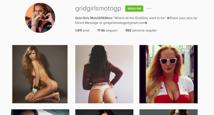 Gli account Instagram da seguire: @gridgirlsmotogp