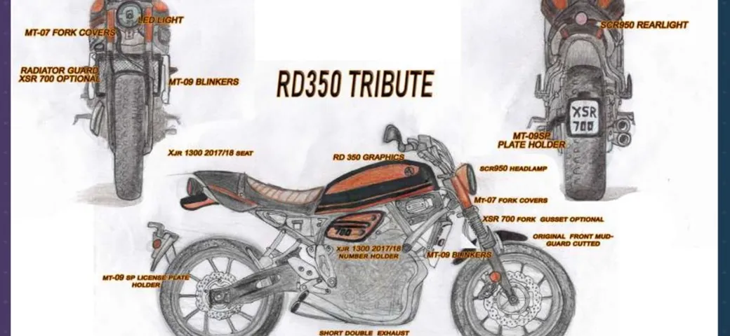 Il progetto RD350 Tribute vince il contest Yamaha Back to the Drawing Board