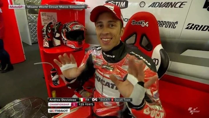 MotoGP Misano, Dovizioso (Ducati) svetta nella prima giornata “bagnata”. Rossi 10° aspetta il sole… in arrivo