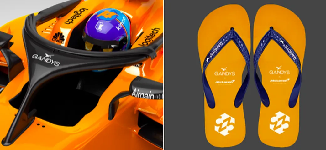 F1, McLaren: l'Halo sponsorizzato dalle flip flop
