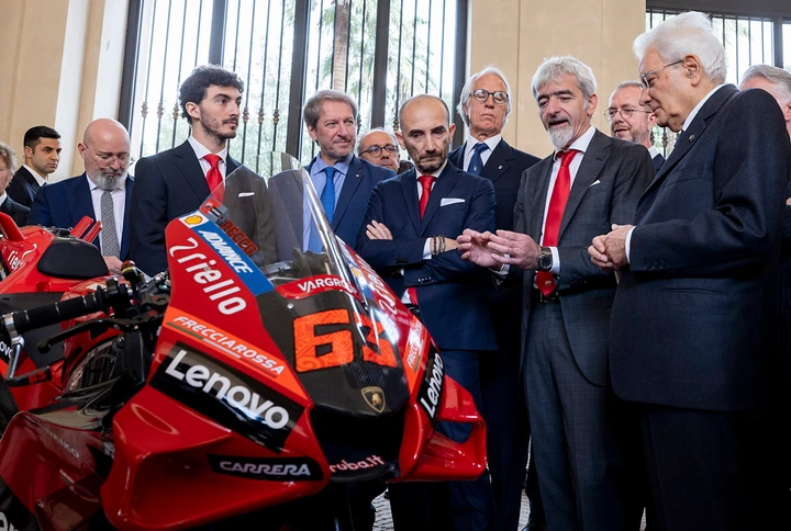 Bagnaia e il Team Ducati da Mattarella