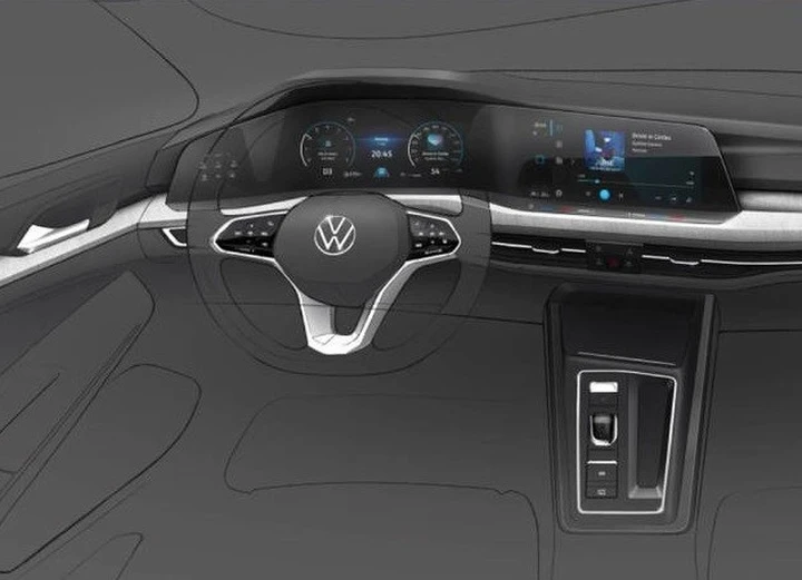 Nuova Volkswagen Golf 8: la plancia sarà totalmente digitale