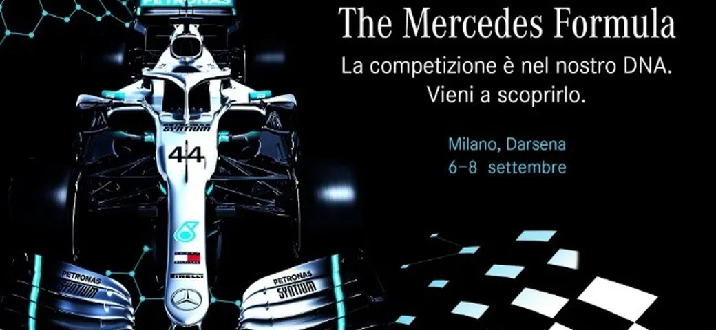 The Mercedes Formula: le Frecce d’Argento in mostra sui navigli